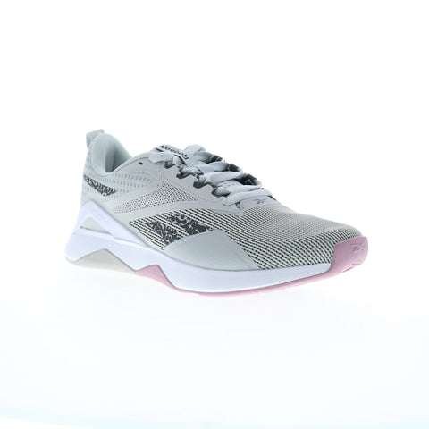 Reebok Nanoflex TR 2.0 Womens Gray Mesh Lace Up Athletic Cross Training Shoes