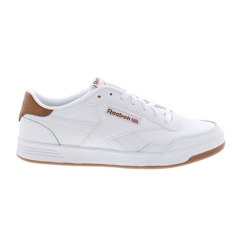 Reebok Club Memt Mens White Leather Lace Up Lifestyle Sneakers Shoes