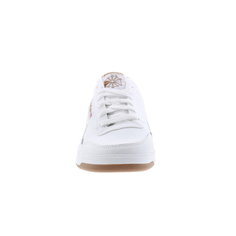 Reebok Club Memt Mens White Leather Lace Up Lifestyle Sneakers Shoes