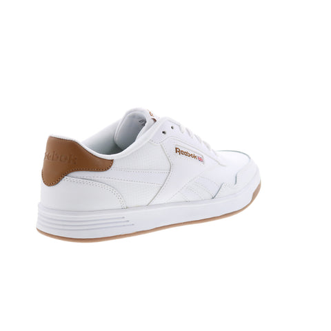 Reebok Club Memt Mens White Leather Lace Up Lifestyle Sneakers Shoes