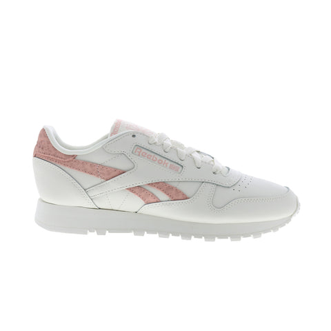 Reebok Classic Leather Womens Beige Leather Lifestyle Sneakers Shoes