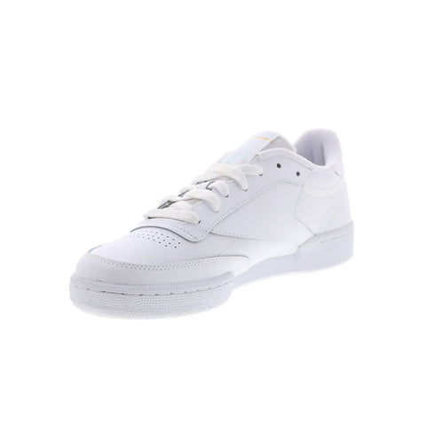 Reebok Club C 85 Womens White Leather Lace Up Lifestyle Sneakers Shoes