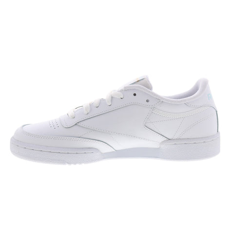 Reebok Club C 85 Womens White Leather Lace Up Lifestyle Sneakers Shoes