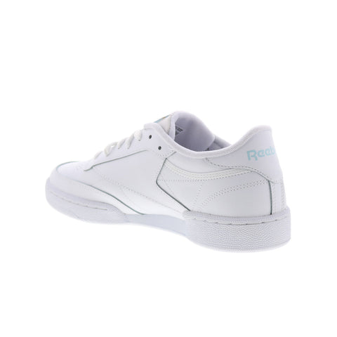 Reebok Club C 85 Womens White Leather Lace Up Lifestyle Sneakers Shoes