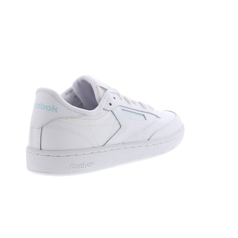 Reebok Club C 85 Womens White Leather Lace Up Lifestyle Sneakers Shoes