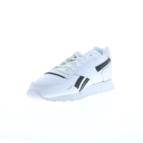 Reebok Glide Mens White Leather Lace Up Lifestyle Sneakers Shoes