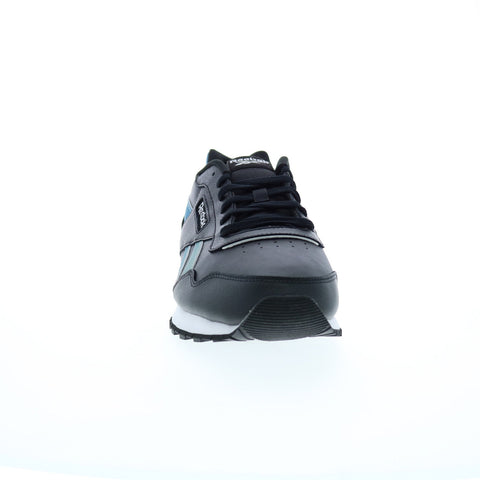 Reebok Glide Mens Black Leather Lace Up Lifestyle Sneakers Shoes