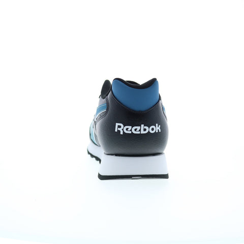 Reebok Glide Mens Black Leather Lace Up Lifestyle Sneakers Shoes