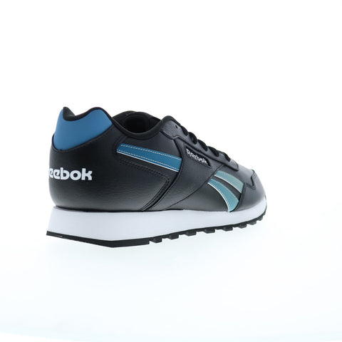 Reebok Glide Mens Black Leather Lace Up Lifestyle Sneakers Shoes