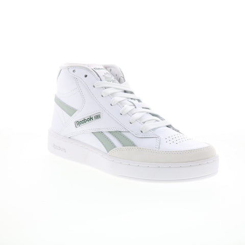 Reebok Club C Form Hi Womens White Leather Lace Up Lifestyle Sneakers Shoes