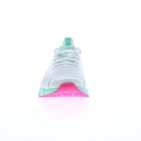 Reebok Zig Dynamica Womens White Mesh Lace Up Lifestyle Sneakers Shoes