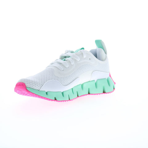 Reebok Zig Dynamica Womens White Mesh Lace Up Lifestyle Sneakers Shoes