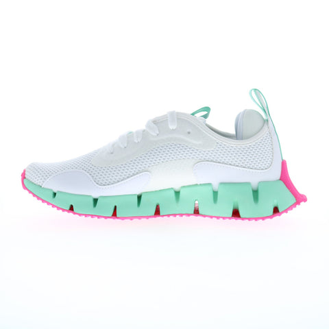 Reebok Zig Dynamica Womens White Mesh Lace Up Lifestyle Sneakers Shoes