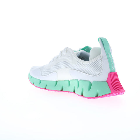 Reebok Zig Dynamica Womens White Mesh Lace Up Lifestyle Sneakers Shoes