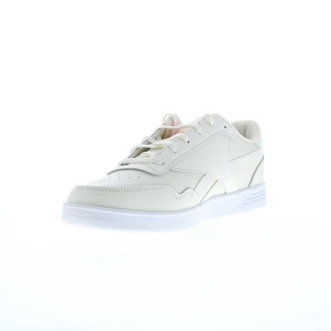 Reebok Club Memt Womens Beige Leather Lace Up Lifestyle Sneakers Shoes