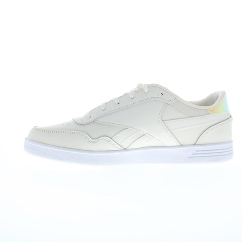 Reebok Club Memt Womens Beige Leather Lace Up Lifestyle Sneakers Shoes