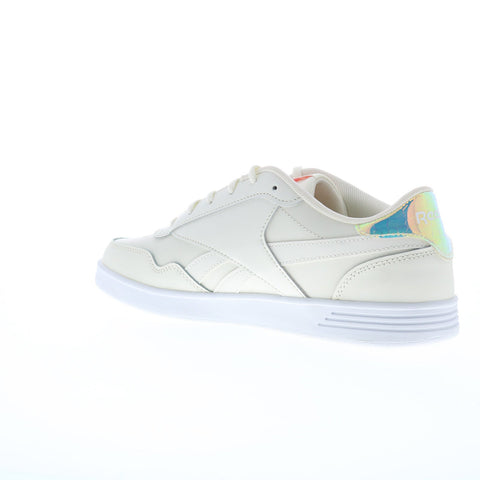 Reebok Club Memt Womens Beige Leather Lace Up Lifestyle Sneakers Shoes