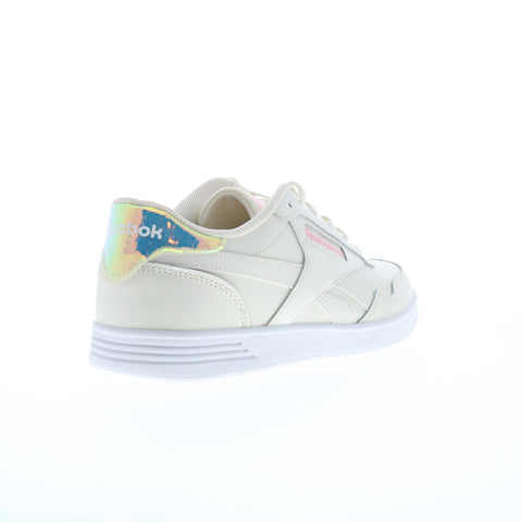 Reebok Club Memt Womens Beige Leather Lace Up Lifestyle Sneakers Shoes