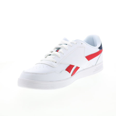 Reebok Court Advance Mens White Leather Lace Up Lifestyle Sneakers Shoes