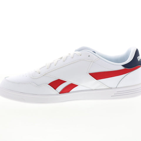 Reebok Court Advance Mens White Leather Lace Up Lifestyle Sneakers Shoes