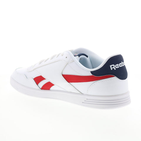 Reebok Court Advance Mens White Leather Lace Up Lifestyle Sneakers Shoes
