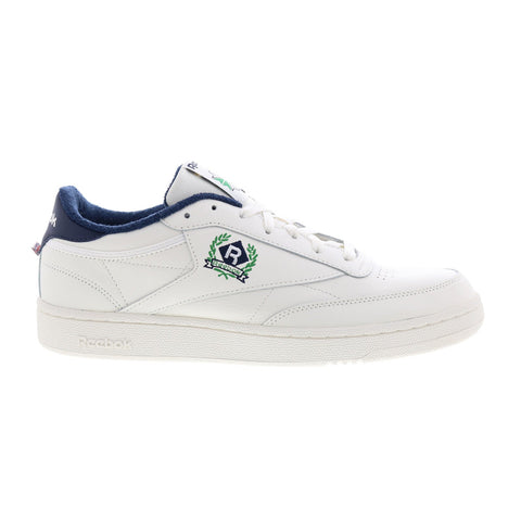 Reebok Club C 85 Mens White Leather Lace Up Lifestyle Sneakers Shoes