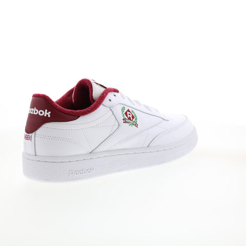 Reebok Club C 85 Mens White Leather Lace Up Lifestyle Sneakers Shoes