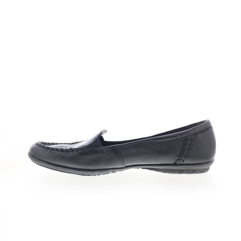 Hush Puppies Ceil Moccasin H27019000 Womens Black Leather Loafer Flats Shoes