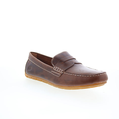 Born Andes H45923 Mens Brown Leather Loafers & Slip Ons Casual Shoes