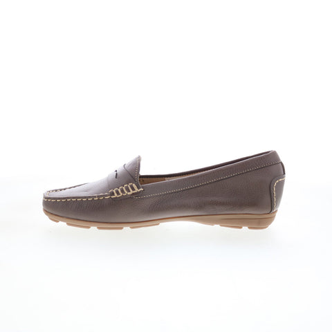 Hush Puppies Renita Penny H509347 Womens Brown Leather Loafer Flats Shoes