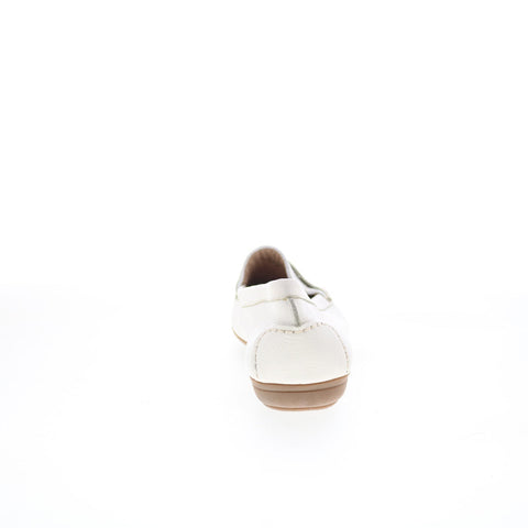 Hush Puppies Renita Penny H509348 Womens White Leather Loafer Flats Shoes