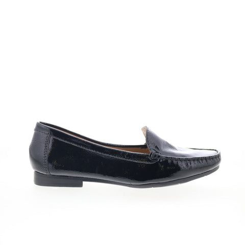 Hush Puppies Yorktese H509360 Womens Black Leather Loafer Flats Shoes
