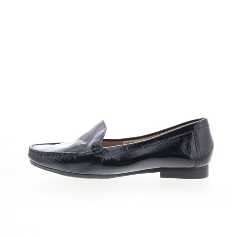 Hush Puppies Yorktese H509360 Womens Black Leather Loafer Flats Shoes