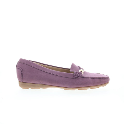 Hush Puppies Renita H509672 Womens Purple Nubuck Loafer Flats Shoes