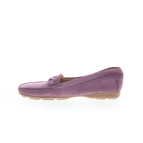 Hush Puppies Renita H509672 Womens Purple Nubuck Loafer Flats Shoes