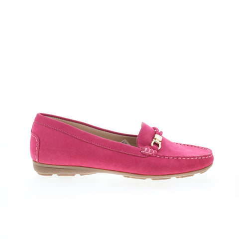 Hush Puppies Renita H509673 Womens Pink Nubuck Slip On Loafer Flats Shoes