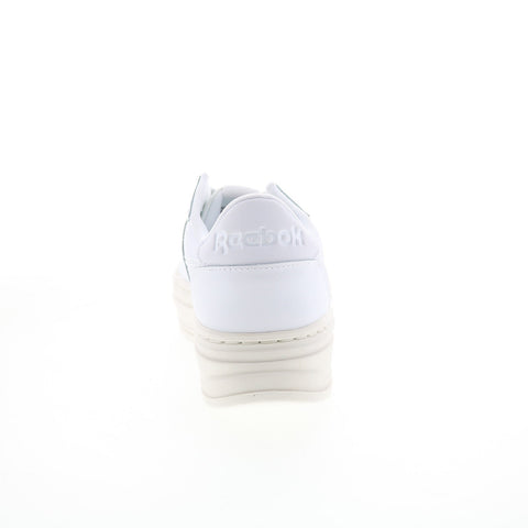 Reebok Club C Double Geo Womens White Leather Lifestyle Sneakers Shoes