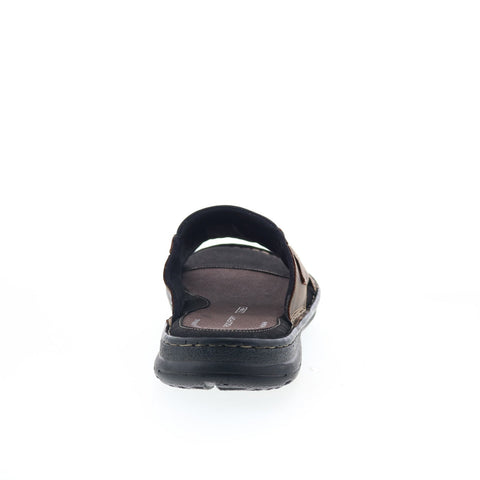 Rockport Darwyn Slide 2 H80304 Mens Brown Wide Leather Slides Sandals Shoes