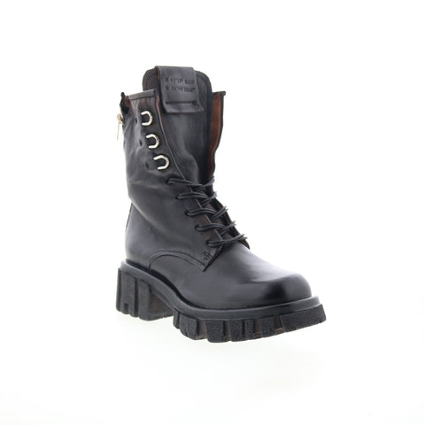A.S. 98 Haider Womens Black Leather Zipper Casual Dress Boots