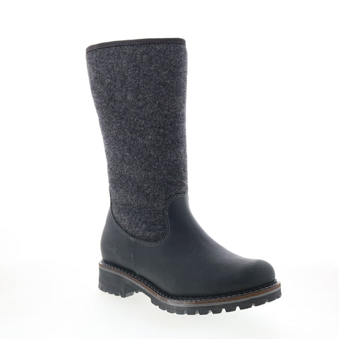 Bos. & Co. Hanah Womens Black Leather Zipper Casual Dress Boots