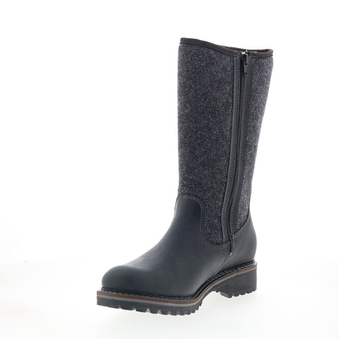 Bos. & Co. Hanah Womens Black Leather Zipper Casual Dress Boots