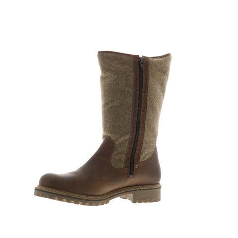 Bos. & Co. Hanah Womens Brown Leather Zipper Casual Dress Boots