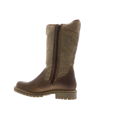 Bos. & Co. Hanah Womens Brown Leather Zipper Casual Dress Boots