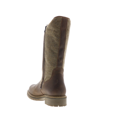 Bos. & Co. Hanah Womens Brown Leather Zipper Casual Dress Boots