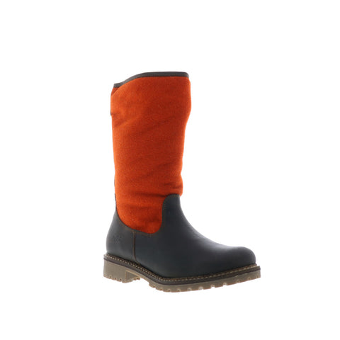 Bos. & Co. Hanah Womens Orange Leather Zipper Casual Dress Boots