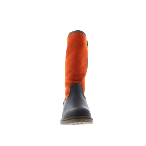 Bos. & Co. Hanah Womens Orange Leather Zipper Casual Dress Boots