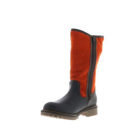 Bos. & Co. Hanah Womens Orange Leather Zipper Casual Dress Boots