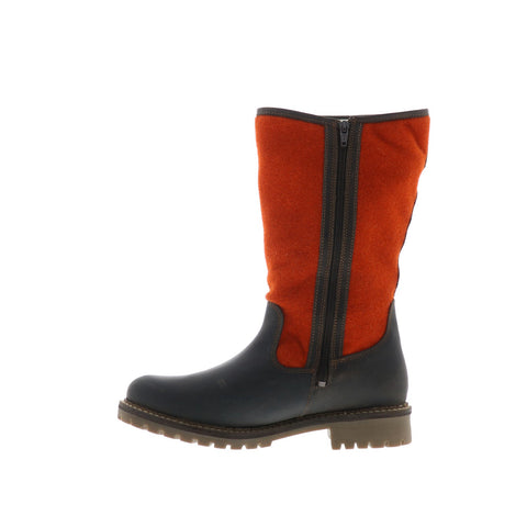 Bos. & Co. Hanah Womens Orange Leather Zipper Casual Dress Boots