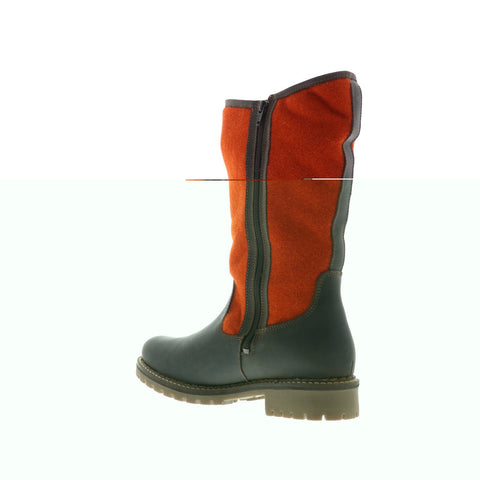 Bos. & Co. Hanah Womens Orange Leather Zipper Casual Dress Boots