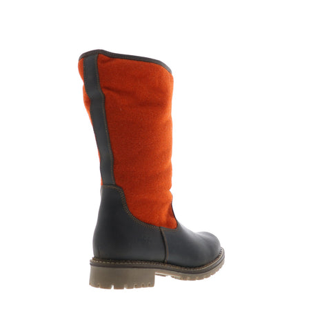 Bos. & Co. Hanah Womens Orange Leather Zipper Casual Dress Boots